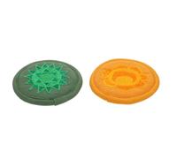 EXQUIMEUBLE 2pcs Handcrafted Embroidered Buddhist Sound Bowl Cushions, Small 10cm Meditation Pads in Green and Orange, Decorative Prayer Mat for Yoga and Healing