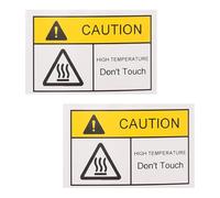 EXQUIMEUBLE 2pcs High Temperature Warning Labels 90x60mm - Caution Hot Surface Stickers for Mechanical Equipment, Industrial Safety Warning Signs, Heat Resistant Do Not Touch Decals