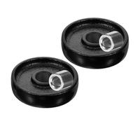 EXQUIMEUBLE 2pcs Jack Roller Front Wheels Heavy Duty Iron Stable Deformation Resistant 2 Ton Capacity Replacement Parts for Horizontal Floor Jack Professional Use