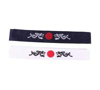 EXQUIMEUBLE 2pcs Japanese Karaté Headbands Wide Breathable Sports Headwraps for Cooking Martial Arts and Fitness Unisex Chef and Samurai Headwear