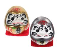 EXQUIMEUBLE 2pcs Japanese Style Ceramic Figurines for Indoor Decoration, Traditional Lucky Egg Statues Miniature Ornaments for Car and Home Décor