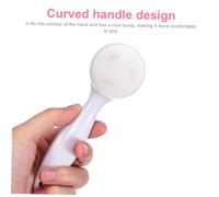 EXQUIMEUBLE 2pcs Manual Silicone Facial Cleansing Brush Soft Exfoliating Pads with Ergonomic Handle for Gentle Face Scrubbing Lightweight White Face Scrubber for Comfortable Skin Massage and