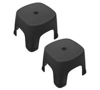 EXQUIMEUBLE 2pcs Plastic Footstool Non Slip Bathroom Stool for Adults Compact Skid Toilet Step Stool Multi Purpose Small Seat for Shower Changing Shoes and Home Use