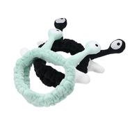 EXQUIMEUBLE 2pcs Plush Cartoon Spa Headbands for Girls Soft Wash Face Makeup Hairband for Skincare Bath Jogging Comfortable Classic Style Black Green