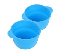 EXQUIMEUBLE 2pcs Silicone Wax Bowl Set 300ml Foldable Wax Pot Liner for Hair Removal Waxing Machine Replacement Blue Silicone Bowls for Home Beauty Use