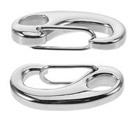 EXQUIMEUBLE 2pcs Silver D-Shaped Lobster Claw Clasps Stainless Steel Spring Snap Hooks 13x26mm for DIY Jewelry Making Keychain Craft Accessories