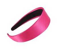 EXQUIMEUBLE 2Pcs Solid Color Wide Edge Hair Hoops for Women Elegant Satin Headband Rosy for Parties and Everyday Use Stylish Hair Accessories