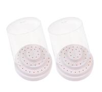 EXQUIMEUBLE 2Pcs White Nail Drill Bits Holder Stand 48 Holes, Manicure Grinding Head Storage Organizer Case for Nail Salon and Professional Use
