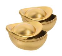 EXQUIMEUBLE 2pcs Yuanbao Chocolate Candy Box Snack Box for Birthday Party Wedding Decorations Tinplate Material Secure Lid Portable Design