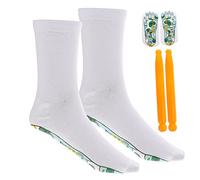 EXQUIMEUBLE 2sets Reflexology Socks with Breathable Elastic Design and Acupressure Stick for Foot Massage Sweaty and Beginners Learning Massage