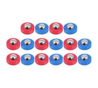 EXQUIMEUBLE 30pcs Sliding Shuffleboard Pucks Replacement Rollers for Tabletop Games Mini Red and Blue Curling Accessories for Family Party and Social Event Entertainment