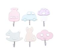 EXQUIMEUBLE 3pcs Adhesive Plastic Wall Hooks with Strong Adhesive and No Trace After Removal, Space-Saving Wall Hangers for Dressing Room and Kitchen, Assorted Colours Random Color