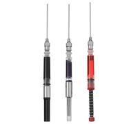 EXQUIMEUBLE 3pcs Fountain Pen Ink Filling Converters Set Compatible with Euro Standard 3.4mm 2.6mm Nibs, Ink Absorption Tools for Fountain Pens, Red Silver Black