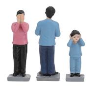 EXQUIMEUBLE 3Pcs Miniature People Figures Family Dispute Theme Painted Resin Figurines Set for Sand Table Diy Scenes Educational Play Therapy Toys