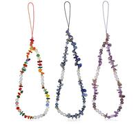 EXQUIMEUBLE 3Pcs Phone Charm Straps Stones Artificial Pearls Lost Lanyards for Cell Phones Stylish Wrist Straps Cute Accessories for Mirror and Daily Use