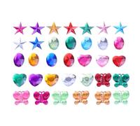 EXQUIMEUBLE 400 Pcs Acrylic Rhinestone Stickers Flat Back Pentagram Crystal Shape Mixed Colour for Kindergarten DIY Art Craft Decoration