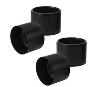 EXQUIMEUBLE 4pcs Black Metal Lamp Shade Collar Rings Socket Fitting with Raised Design Heat-Resistant Lamp Holder Rings for Quick Installation and Secure Lampshade Retention in Home Lighting