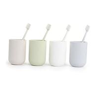 EXQUIMEUBLE 4Pcs Bristle Toothbrushes for Adults Bristles for Sensitive Gums Bleeding Design Ergonomic Handle for Deep Cleaning and Gum Protection Grey and Blue Random Color