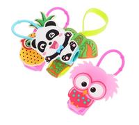 EXQUIMEUBLE 4Pcs Cartoon Silicone Hand Bottle Covers Small Animal Shape Protective Sleeve for Bottles Travel-Friendly Hand Container Covers with Elephant Panda Pineapple Owl Design