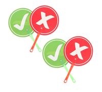 EXQUIMEUBLE 4pcs Double-sided Classroom Answer Paddles for Kindergarten Lightweight Handheld Voting Boards with Yes No Signs for Teaching Interactive Learning and Student Participation