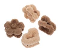 EXQUIMEUBLE 4pcs Floral Hair Clips for Women Plush Claw Clips Nonslip Design for Fine Thick Hair Heart Floral Styles