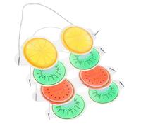 EXQUIMEUBLE 4pcs Gel Ice Eye Mask Cooling Reusable Cold Compress Patches for Kids Pvc Cover Mixed Fruit Pattern Sleeping Eye Mask and Shading