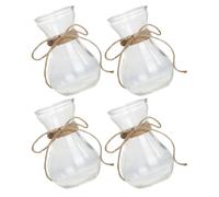 EXQUIMEUBLE 4pcs Glass Vases for Hydroponics and DIY Planting, Simple Style Glass Flower Holders with Beautiful Appearance, for Home Decoration and Office Use