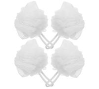 EXQUIMEUBLE 4pcs Large Soft Bath Loofah Sponge for Women and Men Exfoliating Shower Puff with Back Scrubber Extra Mesh Body Scrubber for Efficient Bathing and Thorough Cleansing