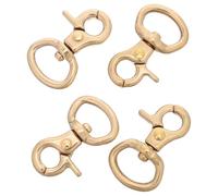 EXQUIMEUBLE 4Pcs Metal Swivel Lobster Claw Clasps Pure Brass 15Mm Ring Width 36Mm Height Snap Hooks Rotating Spring for Keychain Clips and Leather Goods