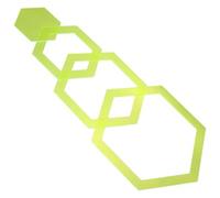 EXQUIMEUBLE 4pcs Patchwork Quilting Ruler Acrylic Cutting Rulers Hexagon Shape Sturdy Design Yellow for DIY Embroidery Hobbyists and Professional Tailors Simplifies Sewing Work