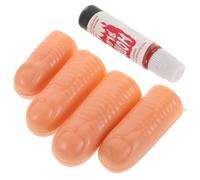 EXQUIMEUBLE 4pcs Realistic Fake Finger Makeup Kit for Halloween Cosplay Pranks Special Effects Finger Accessory Artificial for Scary Costume Events
