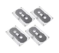 EXQUIMEUBLE 4pcs Recordable Blank Audio Tapes Cassette with Transparent Case for Clear Stable Recording DIY Voice Music Teaching
