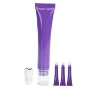 EXQUIMEUBLE 4pcs Refillable Roller Eye Cream Tube Soft Squeeze Essential Oil Dispenser for Travel-friendly Violet Color