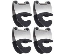 EXQUIMEUBLE 4pcs Stainless Steel Kitchen Anti-Scald Clip for Bowl and Spoon Holder Rubber Grip, Easy to Clean and Store, for Soup Pot and Cooking in The Kitchen