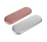 EXQUIMEUBLE 4pcs Tweezers Storage Case Metal Tin Box Hinged Lid Portable Jewelry Nail Clippers Beauty Tools