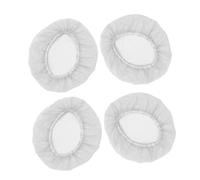 EXQUIMEUBLE 4pcs White Cotton Bouffant Hair Nets for Food Service Workers Reusable Elastic Mesh Caps Breathable Cooking Hats for Chefs and Kitchen Use