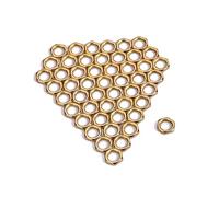 EXQUIMEUBLE 50 Pcs Gold Zinc Alloy Fine Tooth Thin Nuts M8 8mm Inner Diameter for Guitar and Bass Instrument Socket Jack Connectors