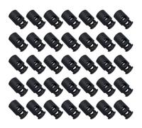 EXQUIMEUBLE 50pcs Black Adjustable Button Spring Buckles Elastic Rope Lock Catch Fasteners for Sewing Crafts and Home Use