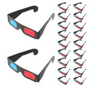 EXQUIMEUBLE 50pcs Paper 3d Glasses with Black Frame for Movie Night and Travel, Lightweight Flat Anaglyph Red Cyan Glasses for Stereoscopic Viewing of Internet Videos and Tv Shows