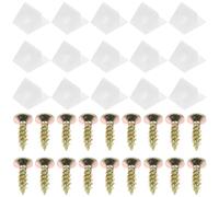 EXQUIMEUBLE 50Pcs Plastic Drawer Sagging Wedges with 4X16Mm Self-Tapping Screws, Furniture Corner Brace Repair Kit for Cabinet and Dresser Reinforcement, Drawer Bottom Support Fixing Hardware
