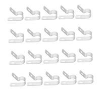 EXQUIMEUBLE 50Pcs Thickened R-shaped Metal Wire Clips Stainless Steel Cable Clamps for Wall Cord Management Wire Fasteners for Organizing Electrical and Solar Cables