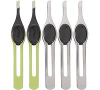 EXQUIMEUBLE 5pcs Stainless Steel Eyebrow Clips with Anti-Slip Pads Easy to Hold and Convenient for Use Assorted Colour Eyebrow Trimmers for Daily Use and Travel Random Color