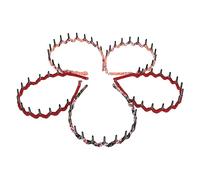 EXQUIMEUBLE 5pcs Women Men Headbands Hair Clips Teeth Comb Wavy Leopard Pattern Plastic Shark Tooth Unisex Fashion Hair Band