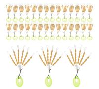 EXQUIMEUBLE 60pcs Bobber Stops Float Stops Fishing Line Stoppers Oval Floats Oxford Cloth Plastic Metal Multi-functional for Fishing Enthusiasts Streams