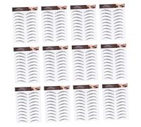 EXQUIMEUBLE 6d Waterproof Eyebrow Transfer Stickers 12pcs Imitation Eyebrows Black Natural-looking for Makeup and Daily Use