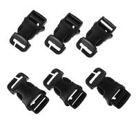 EXQUIMEUBLE 6Pcs 2.5Cm Detachable Tactical Backpack Strap Buckles Black Multi-Function Replaceable Plastic Belt Buckles for Outdoor Gear and Travel Bag Accessories