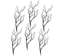 EXQUIMEUBLE 6pcs Artificial Branches Antler Shaped Plastic Brown Realistic No Need Water or Sunshine for Vase DIY Crafts, Evening Party and Wedding Decor