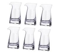 EXQUIMEUBLE 6Pcs Glass Measuring Cups Spout for Accurate Liquor Measurement Transparent Beaker Jugs with Easy-Read Graduations Bar Drinkware for Cocktail Mixing and Pouring