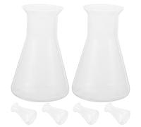 EXQUIMEUBLE 6pcs Plastic Laboratory Erlenmeyer Bottle Flask Set 100ml Graduated Measurement Pp Material Conical Narrow Neck for Experimental Needs