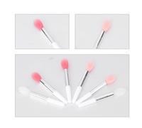 EXQUIMEUBLE 6pcs Silicone Lip Brushes Makeup Tool Kit 48mm Translucent Flesh Pink Watermelon Red Applicators for Travel Makeup Lipstick Application Beauty Care